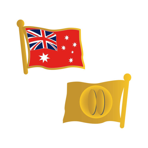 2 Australia Red Ensign Flag Stickers - Australian Merchant Marine Decals 110mm