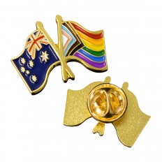Progress Pins, Pride Flag + Australia Flag Pins