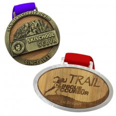 Wood Combination Medals