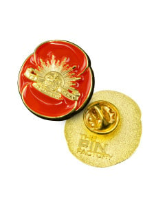 Red Poppy Lapel Pin Anzac Emblem