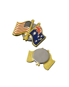 America & Australia Flag Frienship Pin