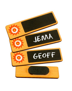 Wooden Chalkboard Name Badges