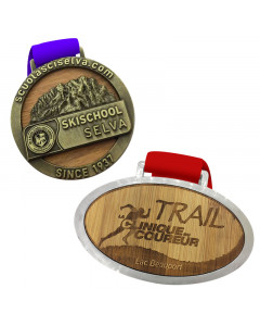 Wood Combination Medals